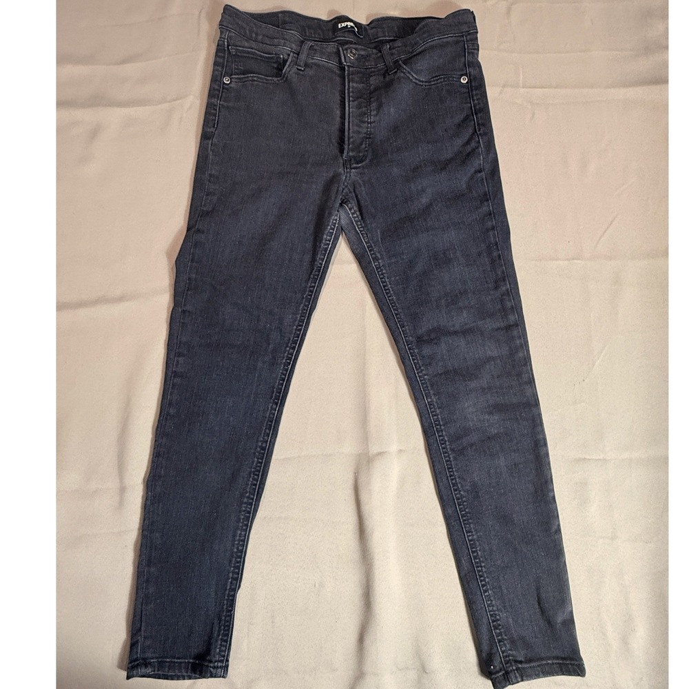 Express Womens Jeans‎ 10R Black Skinny Mid Rise Stretch Denim 027200312